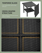 Load image into Gallery viewer, PayLessHere 3 Piece Furniture Patio Chairs Wicker Outdoor Rattan Conversation Bistro Set for Backyard Porch Poolside Lawn,Black
