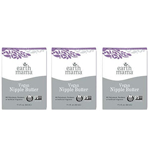 Vegan Nipple Butter Breastfeeding Cream by Earth Mama | Lanolin-free 2-Ounce (3-Pack)