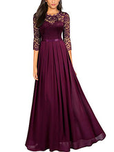 Load image into Gallery viewer, Miusol Women's Formal Floral Lace Wedding Bridesmaid Maxi Dress (Small, A-Magenta)
