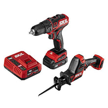 Load image into Gallery viewer, SKIL 2-Tool Combo Kit: PWRCore 12 Brushless 12V 1/2 Inch Cordless Drill Driver and Compact Brushless Reciprocating Saw, Includes 2.0Ah Lithium Battery and PWRJump Charger - CB742601
