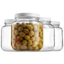 Load image into Gallery viewer, Half Gallon Glass Mason Jar (64 Oz - 2 Quart) - 4 Pack - Wide Mouth, Metal Airtight Lid, USDA Approved BPA-Free Dishwasher Safe Canning Jar for Fermenting, Sun Tea, Kombucha, Dry Food Storage, Clear
