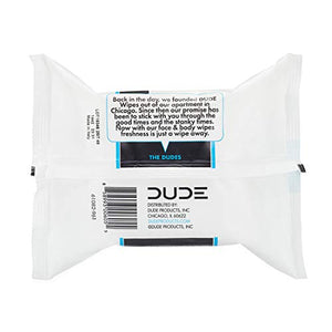 DUDE Face & Body Wipes (3 Packs, 30 Wipes Each) Unscented for Sensitive Skin Infused with Refreshing Sea Salt & Soothing Aloe, Moisturizing Face Cleansing Cloths for Men