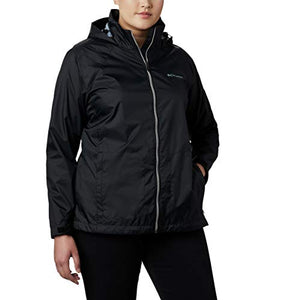 Columbia Women's Switchback III Adjustable Waterproof Rain Jacket, Black, Medium