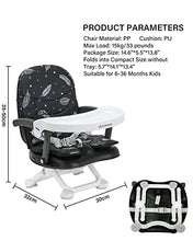 Load image into Gallery viewer, UBRAVOO 2in1 Portable Toddler Booster Seat, Grow with Baby Booster Seat for Dining Table with Removable Tray &amp; Seat Pad, high Chair for Travel, ACE1013 Feather Luck
