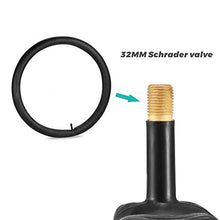 Load image into Gallery viewer, CEISPOB 2 Pack Bike Inner Tube with 4 Tire Levers 22/24/26 inch, Bicycle Tube Replacement for 32mm Schrader Valve Road MTB Bike Inner Tubes Durable Butyl Rubber Bike Tires (26" x 1.75" - 2.125")
