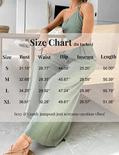 Load image into Gallery viewer, UANEO Womens Casual Summer Jumpsuits Dressy Cotton One Shoulder High Waist Rompers (Green-L)
