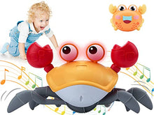 Load image into Gallery viewer, Electronic Pet Crab Crawling Toy for Kids, Interactive Toddler Toy with Music, Lights and Obstacle Avoidance Feature, USB Rechargeable Dancing Toy for Babies Boys Girls
