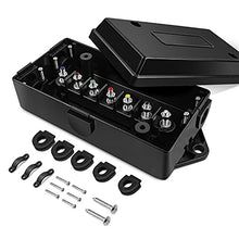 Load image into Gallery viewer, Nilight - 50048R 7 Way Electrical Trailer Junction Box 7 Gang Trailer Wire Connector Junction Box Weatherproof for Rewiring Camper RV Caravans Boat 7 Pole Cable Connection Box,2 Years Warranty
