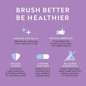 Twice Toothpaste Sensitive Teeth Whitening with Cavity Protection - SLS Free Toothpaste with Fluoride for Tooth Remineralization - (Vanilla Lavender Mint + Spearmint Eucalyptus Bundle) (2-Pack)