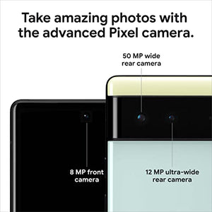 Google Pixel 6 – 5G Android Phone - Unlocked Smartphone with Wide and Ultrawide Lens - 128GB - Sorta Seafoam