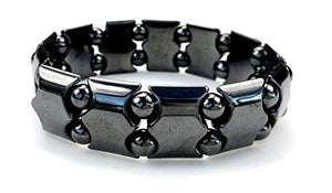 Black Hematite Gemstone Bracelet- Beautiful, Magnetic, Arthritis Pain Relief, Stretchable, Men, Women, Different Designs, Stylish Wrist Jewelry, 3 Piece Mix Set