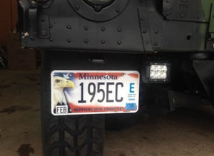 Federal PREWIRED Humvee Rear License Plate Bracket Frame Light PJ NO Drill Install M998