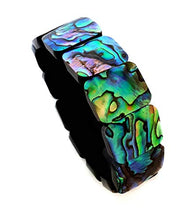 Load image into Gallery viewer, Swimmi Natural Abalone Shell Stretch Cuff Bracelet 6 to 8 inch Stretchable Handmade Women Jewelry DA492-BB Rainbow
