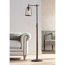 Load image into Gallery viewer, Averill Park Rustic Farmhouse Downbridge Floor Lamp Oiled Bronze Seedy Glass Shade LED Edison Bulb Dimmable for Reading - Franklin Iron Works
