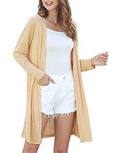 Load image into Gallery viewer, Women's Lightweight Summer Long Cardigans Open Front Long Sleeve Sweater Duster Camel
