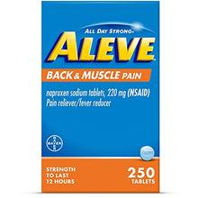 Load image into Gallery viewer, Aleve Back &amp; Muscle Pain Relief Naproxen Sodium Tablets ‐ 250 Count, 250 Count
