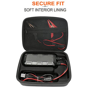 Portable Protective Case Compatible with NOCO Genius 10 Fully-Automatic Smart Charger, Hard Case with Zipper Mesh Pocket for NOCO 10-Amp Battery Chargers