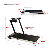 Load image into Gallery viewer, Sunny Health &amp; Fitness ASUNA Space Saving Treadmill, Motorized with Low Profile, Speakers &amp; Slim Folding - 8730,Black
