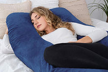 Load image into Gallery viewer, AngQi Full Body Pregnancy Pillow, 60-inch U Shaped Maternity Pillow for Back Pain Relief and Pregnant Women, with Body Pillow Jersey Cover, Gray
