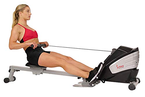 Sunny Health & Fitness SF-RW5622 Dual Function Magnetic Rowing Machine Rower w/LCD Monitor