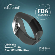 Load image into Gallery viewer, Reliefband Premier Anti-Nausea Wristband | FDA Cleared Nausea &amp; Vomiting Relief for Anxiety, Migraine, Motion Sickness (Car, Air, Train, Sea), Hangover &amp; Morning Sickness | Drug Free (Charcoal)
