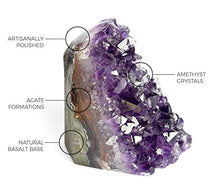 Load image into Gallery viewer, Amethyst Crystal Geodes 1/2 to 1 Lb in a Premium Gift Box, Large Clusters Perfect for Spiritual Home Decor, Polished Quartz from Uruguay
