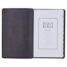 Load image into Gallery viewer, KJV Holy Bible, Standard Size, Premium Full Grain Leather Red Letter Edition - Thumb Index &amp; Ribbon Marker, King James Version, Black/Saddle Tan
