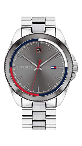 Tommy Hilfiger Men's Quartz Stainless Steel and Bracelet Casual Watch, Color: Silver (Model: 1791684)