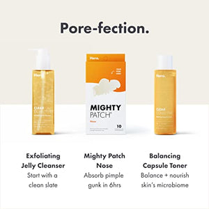 Mighty Patch Nose from Hero Cosmetics - XL Hydrocolloid Patches for Nose Pores, Pimples, Zits and Oil - Dermatologist-Approved Overnight Pore Strips to Absorb Acne Nose Gunk (10 count)