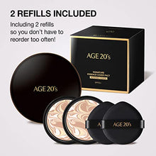 Load image into Gallery viewer, AGE 20's Signature Intense Foundation Makeup Full Coverage, Korean Cushion Foundation SPF 50+, 71% Essence Natural Dewy Finish, Refill Included , #21 Light Beige (0.49 oz x2 ea)
