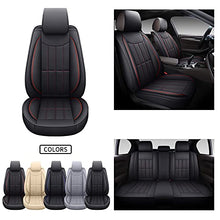 Load image into Gallery viewer, SPEED TREND Leather Car Seat Covers, Premium PU Leather &amp; Universal Fit for Auto Interior Accessories, Automotive Vehicle Cushion Cover for Most Cars SUVs Trucks (ST-003 Full Set, Black&amp;RED)
