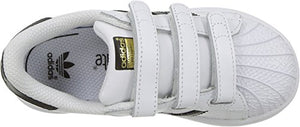 adidas Originals Baby Superstar CF I Running Shoe, White/Core Black/White, 8 M US Toddler