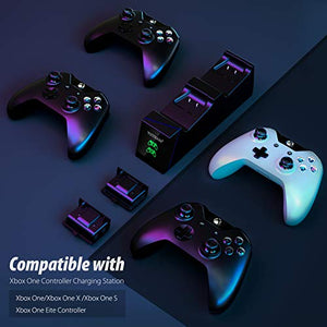 Controller Charger for Xbox One,YCCTEAM Rechargeable Battery Pack for Xbox One, Xbox One X, Xbox One S, Xbox One Elite Controller, Charging Station for Xbox One with 2pcs 1200mAh Rechargeable Battery