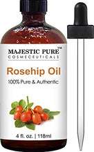 Load image into Gallery viewer, Majestic Pure Rosehip Oil for Face, Nails, Hair and Skin, Pure &amp; Natural, Cold Pressed Premium Rose Hip Seed Oil, 4 oz
