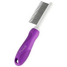 Load image into Gallery viewer, Detangling Pet Comb with Long &amp; Short Stainless Steel Teeth for Removing Matted Fur, Knots &amp; Tangles – Detangler Tool Accessories for Safe &amp; Gentle DIY Dog &amp; Cat Grooming (Grooming Comb)
