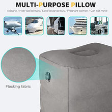 Load image into Gallery viewer, Inflatable Travel Foot Rest Pillow,Toddler &amp; Kids Airplane Bed,Airplane Foot Rest for Kids and Adults,Adjustable Height Foot Pillow, Inflatable Foot Rest for Airplane Travel, Car,Train,Office (Grey)
