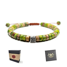 Load image into Gallery viewer, Elegant Green Imperial Jasper Bracelet - Handcrafted Natural Gemstone Beaded Tibetan Style Jewelry for Men &amp;Women
