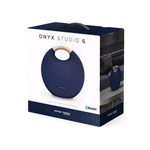 Harman Kardon Onyx Studio 6 - IPX7 Waterproof Wireless Bluetooth Speaker System w/Rechargeable Battery, Built-in Microphone (Blue)