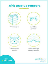 Load image into Gallery viewer, Simple Joys by Carter's Baby Girls' Snap-up Rompers, Pack of 3, Navy/Pink/Yellow, Dots/Stripe, 0-3 Months
