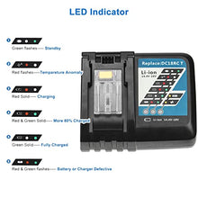 Load image into Gallery viewer, DC18RC 18V Battery Replacement Charger Compatible with Makita 14.4V-18V LXT Battery Lithium-Ion BL1815 BL1830 BL1840 BL1845 BL1850 BL1860
