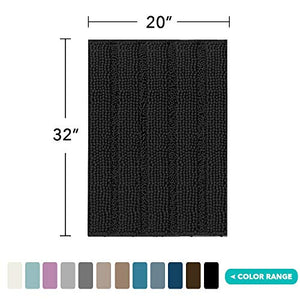 Turquoize Chenille Bath Rugs Shaggy Bathroom Rugs Non Slip Bath Mat for Bathroom 24 x 36 Dove Bath Rug for Bathroom Extra Soft and Absorbent Area Rug, 24"x 36", Turquoise Blue
