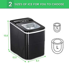 Load image into Gallery viewer, AGLUCKY Countertop Ice Maker Machine, Portable Ice Makers Countertop, Make 26 lbs ice in 24 hrs,Ice Cube Rready in 6-8 Mins with Ice Scoop and Basket (Black)
