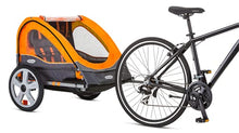 Load image into Gallery viewer, Instep Quick-N-EZ Double Tow Behind Bike Trailer, Converts to Stroller/Jogger, Orange
