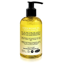 Load image into Gallery viewer, Renew Massage Oil with Orange, Lemon &amp; Peppermint Essential Oils - Great for Massage Therapy or Home use. Ideal for Full Body – with Almond, Grapeseed &amp; Jojoba Oils – By Brookethorne Naturals
