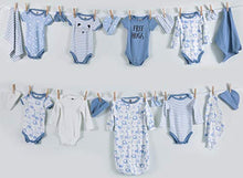 Load image into Gallery viewer, The Peanutshell 23 Piece Essential Layette Gift Set in Blue for Baby Boys, Fits Newborn to 3 Month
