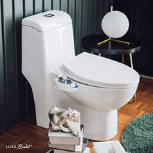 Load image into Gallery viewer, LUXE Bidet Neo 185 (Elite) Non-Electric Bidet Toilet Attachment w/ Self-cleaning Dual Nozzle and Easy Water Pressure Adjustment for Sanitary and Feminine Wash (White and White)
