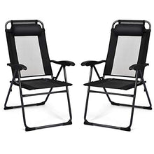 Load image into Gallery viewer, Giantex Set of 2 Patio Dining Chairs, Folding Lounge Chairs with 7 Level Adjustable Backrest, 300 Lbs Capacity, Outdoor Portable Chairs with Metal Frame
