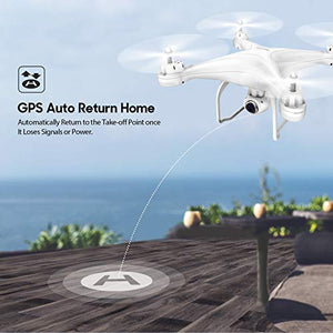 Potensic T25 GPS Drone, FPV RC Drone with Camera 1080P HD WiFi Live Video, Auto Return Home, Altitude Hold, Follow Me, 2 Batteries and Carrying Case