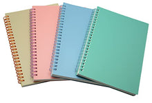 Load image into Gallery viewer, Spiral Notebook, 4 Pcs A5 Thick Plastic Hardcover 8mm Ruled 4 Color 80 Sheets -160 Pages Journals for Study and Notes (Light Pink,Light Green,Light Blue,ivory, A5 5.7" x 8.3"-Ruled)
