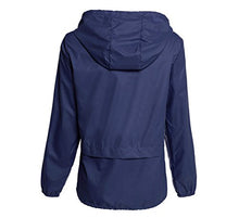 Load image into Gallery viewer, Hount Women&#39;s Lightweight Hooded Raincoat Waterproof Packable Windbreaker Jacket (L, Navy Blue)
